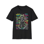 Samurai Punk Neon Graffiti Graphic T-Shirt - Urban Streetwear Warrior Tee