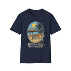 Vintage Sunset Beach Tiger Graphic T-Shirt - Beverly Hills Hotel Style