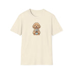 Cute Doodle Dog Drinking Iced Coffee Unisex T-Shirt