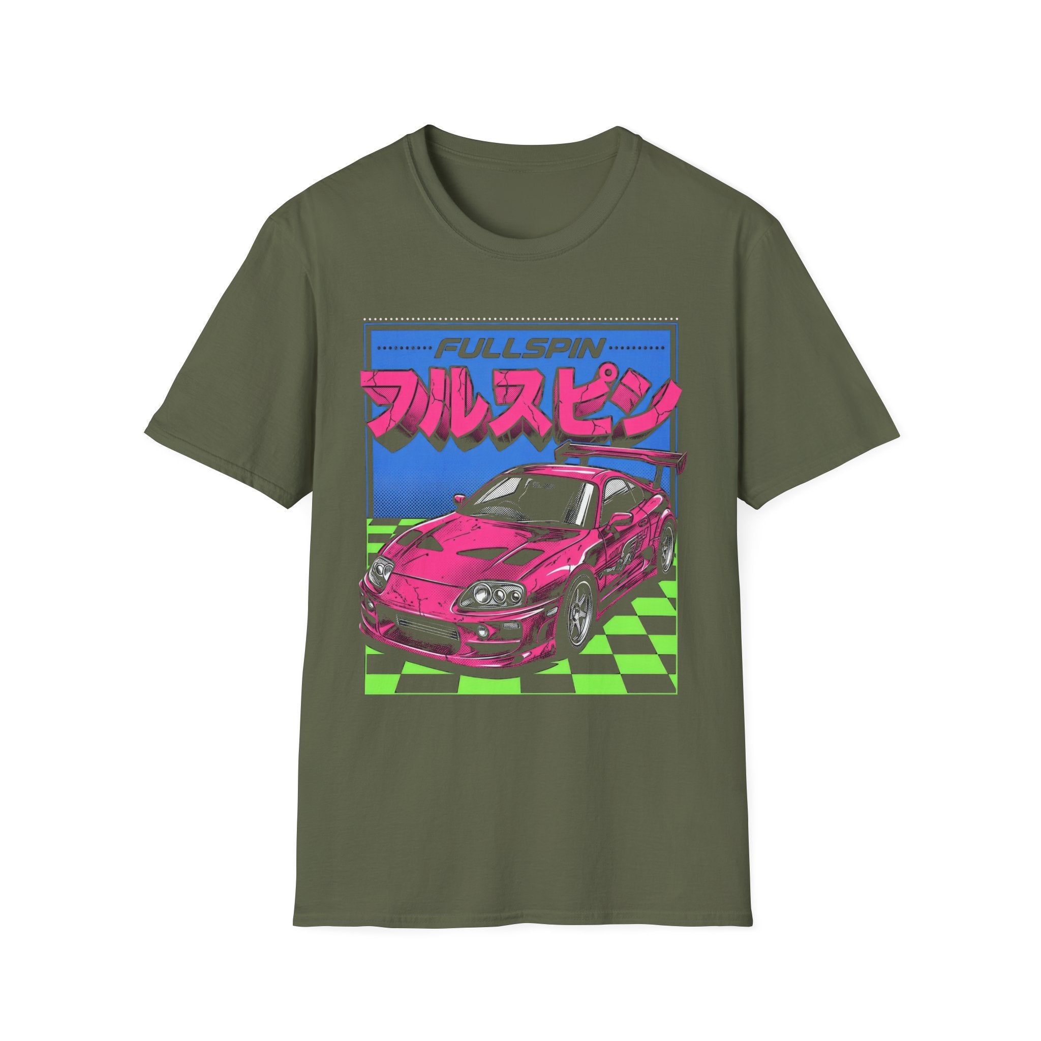Fullspin JDM Pink Toyota Supra T-Shirt - Japanese Streetwear Graphic Tee
