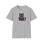 Bookworm Cat Unisex T-Shirt – Reading Black Cat Graphic Tee