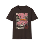 Vintage Air Cooled Beetle Racing T-Shirt - Retro Pink Bug Graphic Tee