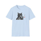 Cool Beatnik Cat Unisex T-Shirt - Vintage Smoking Cat Graphic Tee