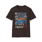 Vintage Air Cooled Beetle Racing T-Shirt - Retro Blue Bug Graphic Tee