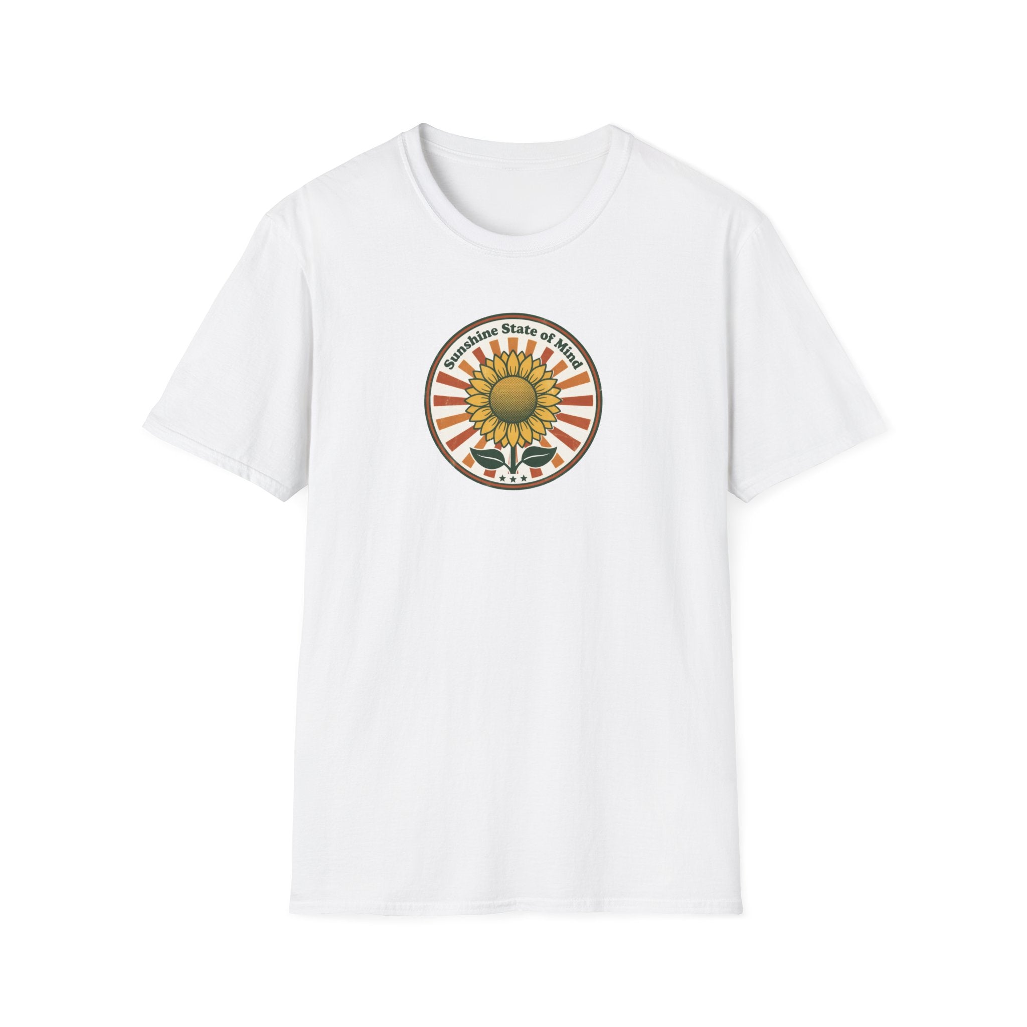Sunshine State of Mind Sunflower T-Shirt | Retro 70s Aesthetic Unisex Tee