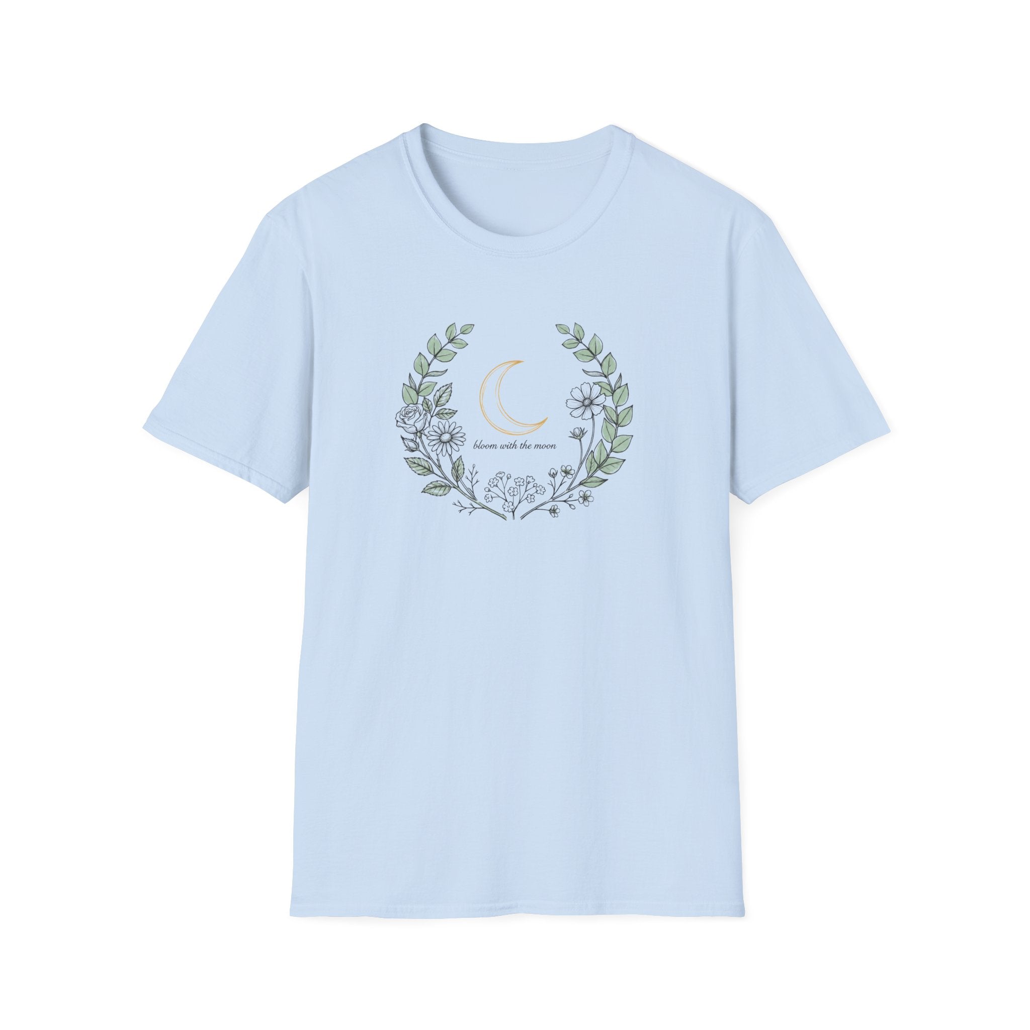 Bloom with the Moon Botanical T-Shirt | Celestial Cottagecore Unisex Tee