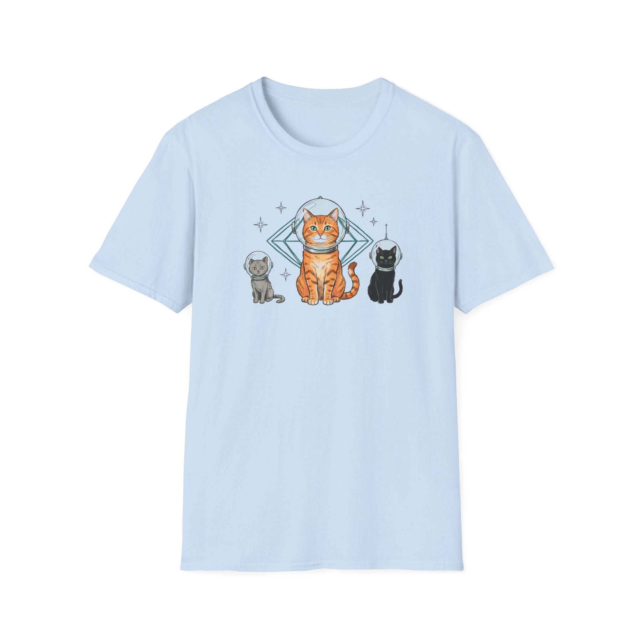 Retro Astronaut Cats Unisex T-Shirt - Vintage Space Cat Graphic Tee