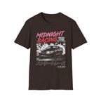 Midnight Racing THR t-shirt with street race car graphic and Japanese text design