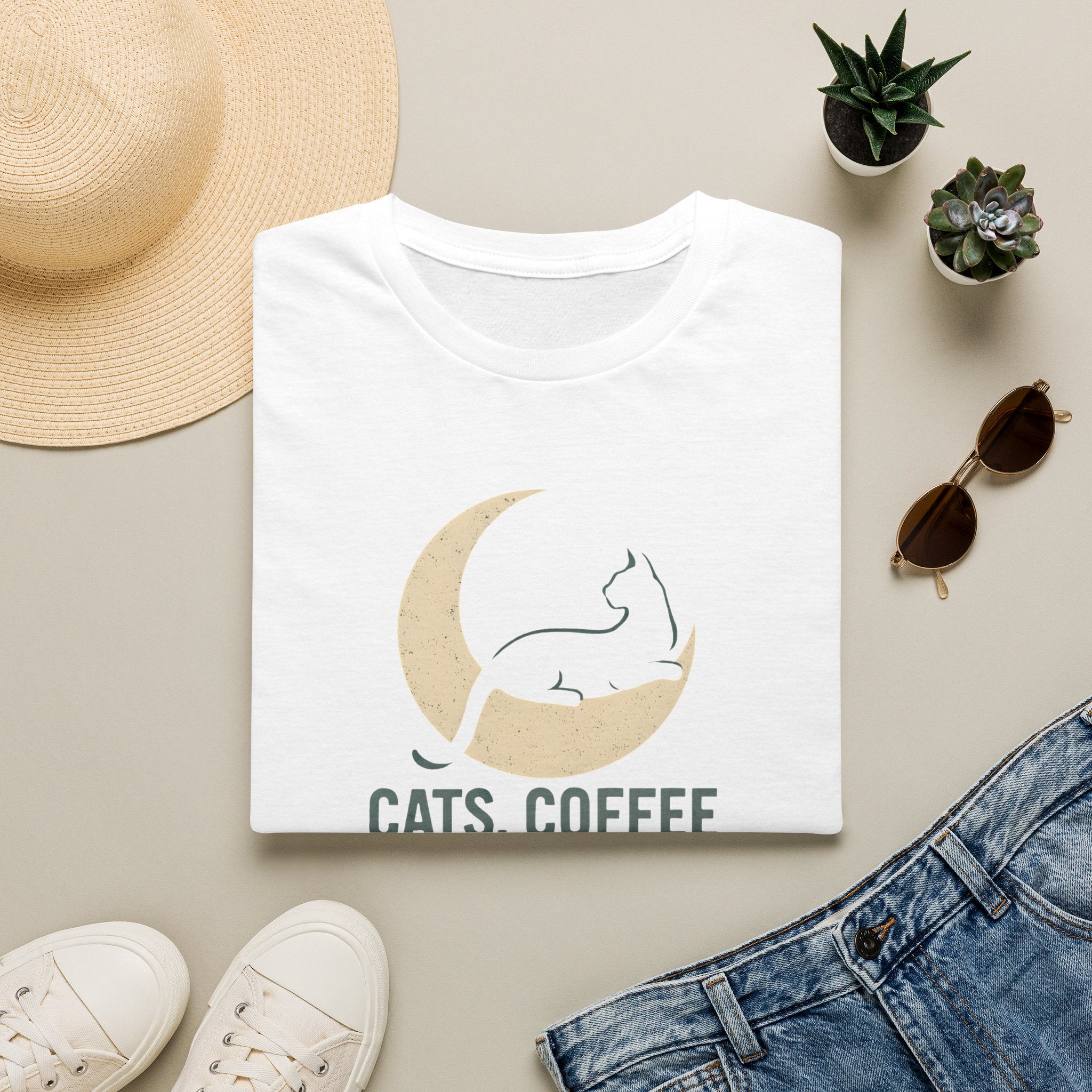Cats Coffee Quiet Moments T-Shirt