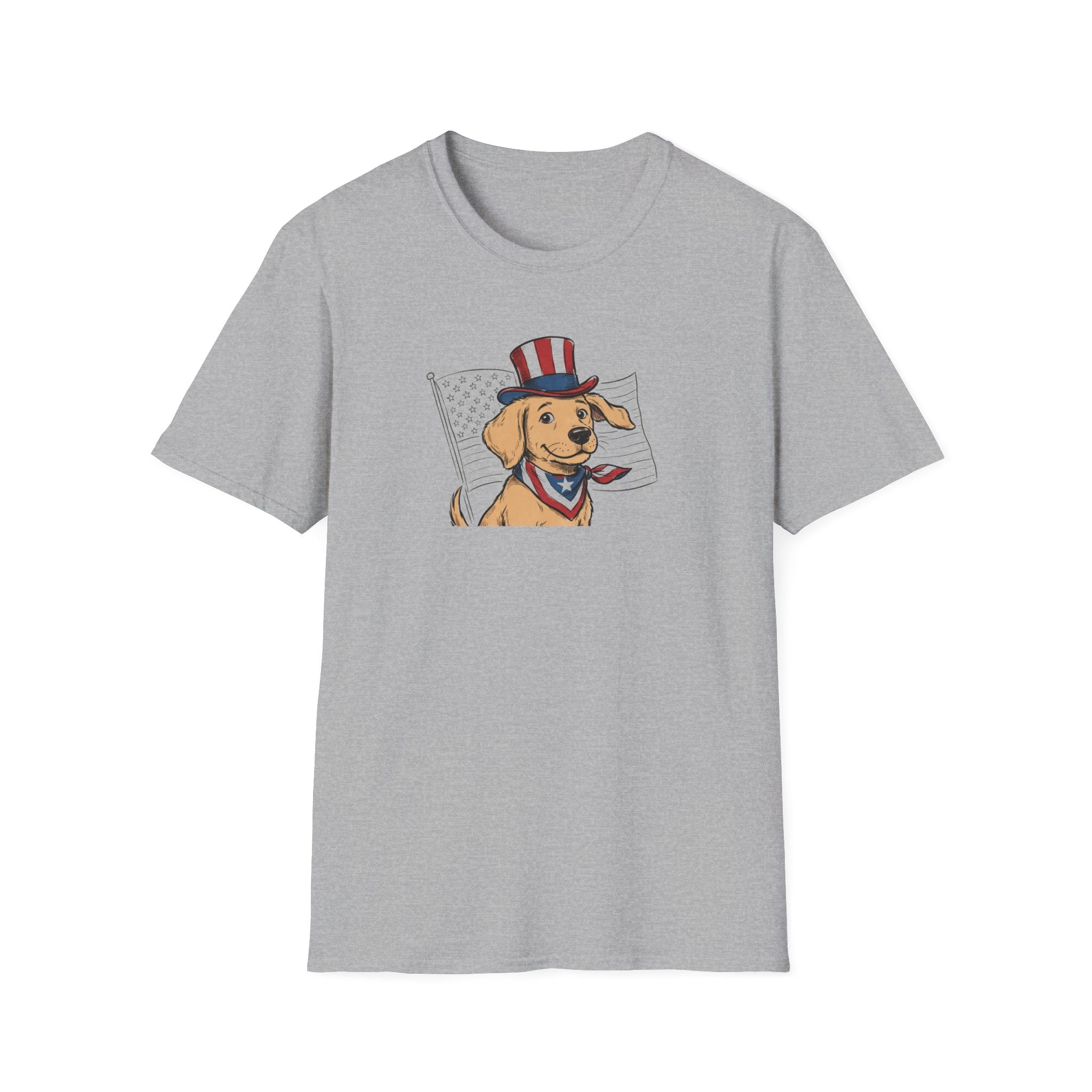 Patriotic Golden Retriever 4th of July Unisex T-Shirt - Uncle Sam Dog Graphic Tee