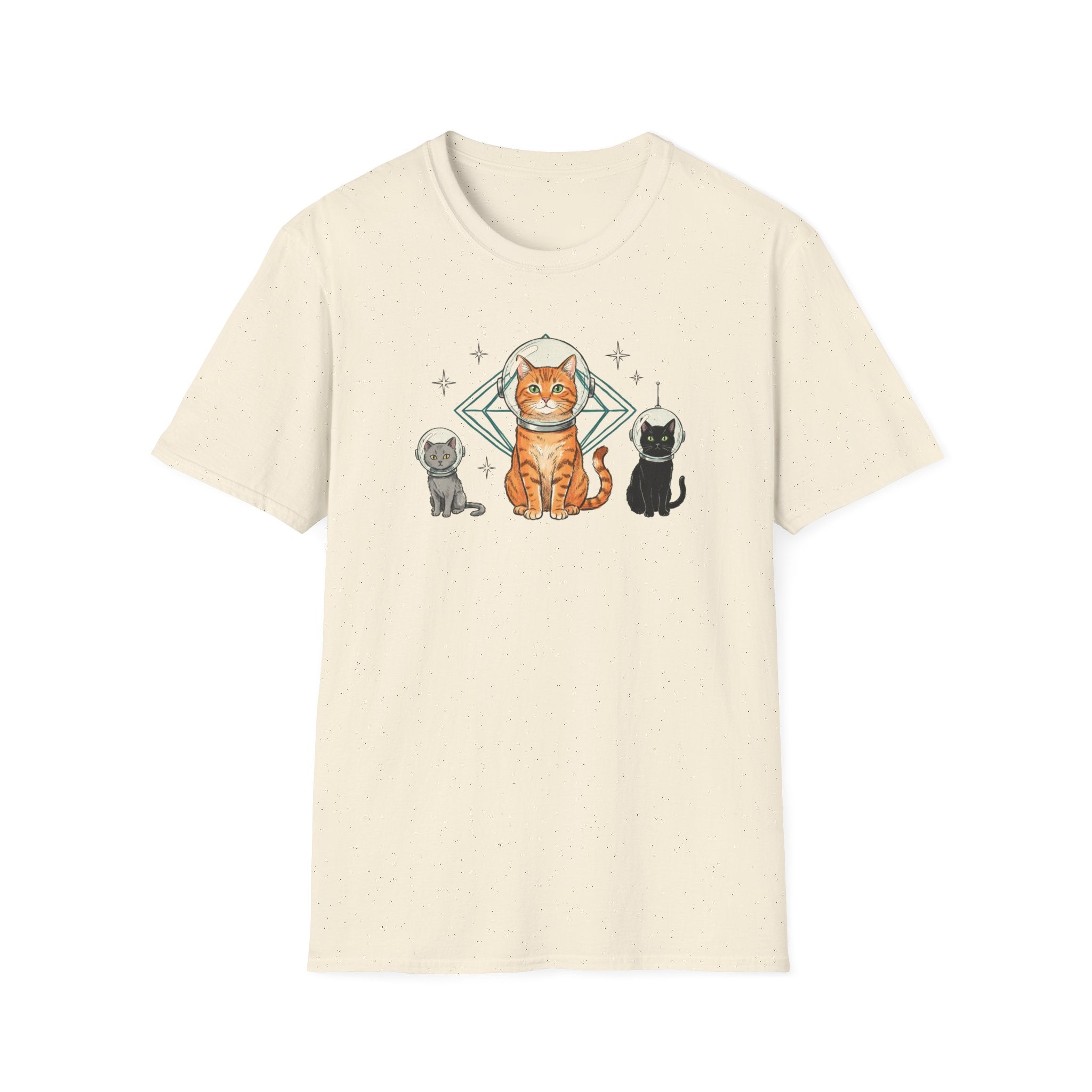 Retro Astronaut Cats Unisex T-Shirt - Vintage Space Cat Graphic Tee