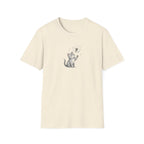 Whimsical Cat and Dandelion Unisex T-Shirt – Cute Kitten Graphic Tee