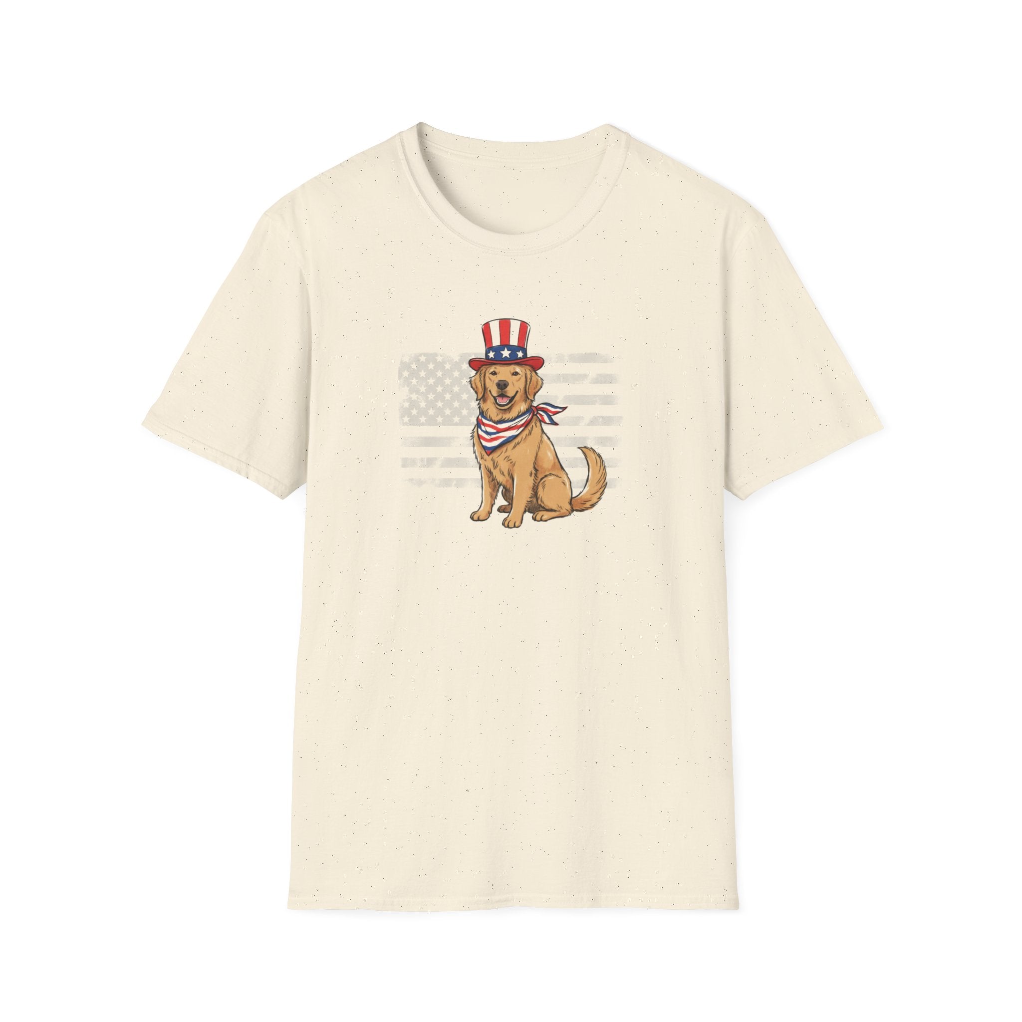Patriotic Golden Retriever 4th of July Unisex T-Shirt - Vintage American Flag Dog Graphic Tee