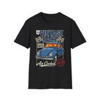 Vintage Air Cooled Beetle Racing T-Shirt - Retro Blue Bug Graphic Tee
