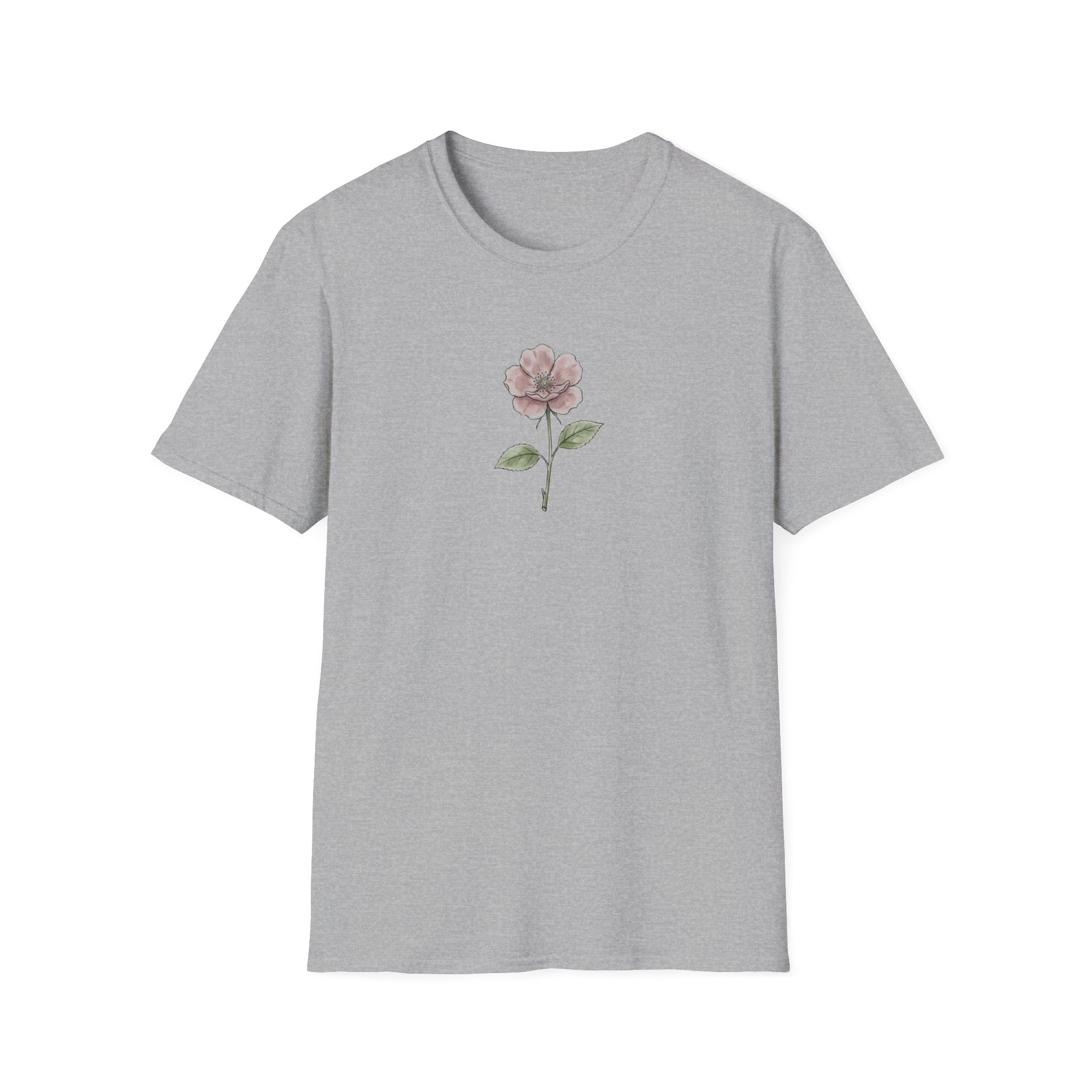 Minimalist Vintage Rose Watercolor Unisex T-Shirt | Aesthetic Floral Graphic Tee