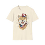 Patriotic Shiba Inu USA Flag Bandana Unisex T-Shirt