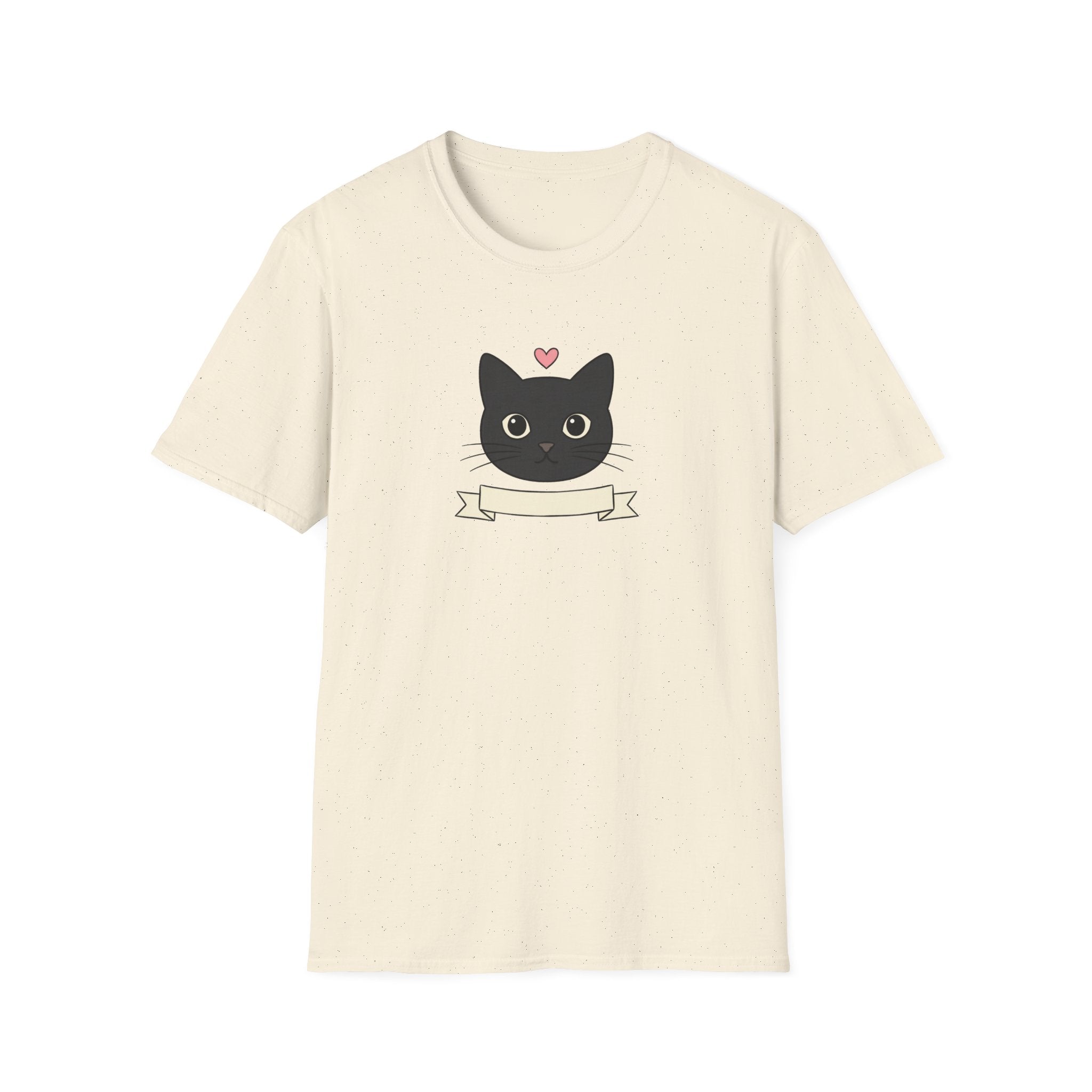 Minimalist Black Cat Graphic T-Shirt - Cute Cat Lover White Tee