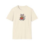 Happy Ramen Cat Unisex Graphic T-Shirt – Cute Japanese Noodle Tee
