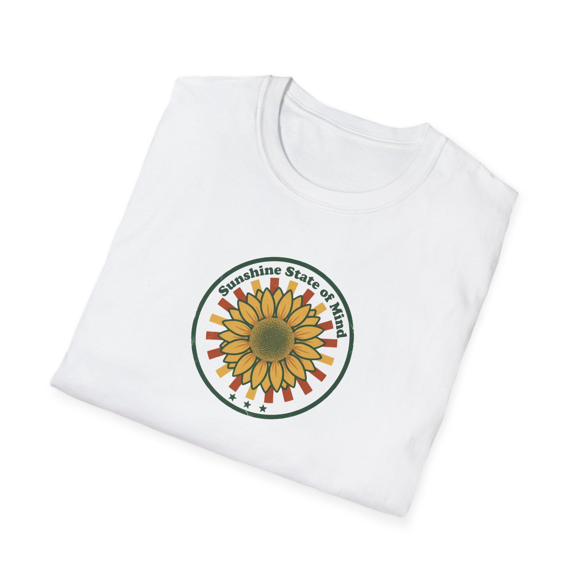 Retro Sunflower Sunshine State of Mind T-Shirt | Vintage Summer Unisex Graphic Tee