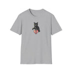 Vintage Tattoo Black Cat Unisex T-Shirt | Edgy Dagger and Heart Graphic Tee