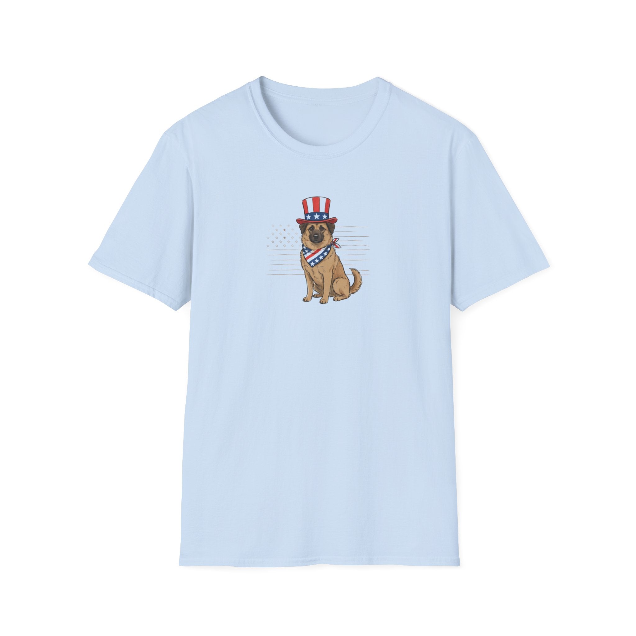 Patriotic German Shepherd Unisex T-Shirt | 4th of July American Flag Dog Graphic Tee