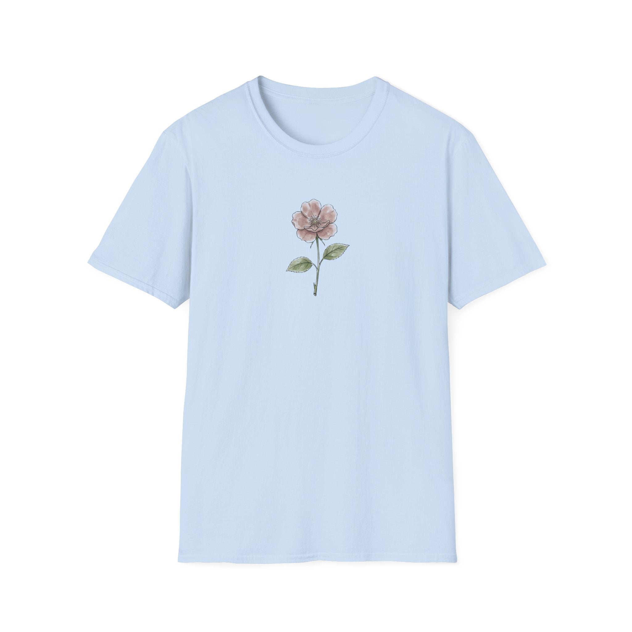 Minimalist Vintage Rose Watercolor Unisex T-Shirt | Aesthetic Floral Graphic Tee