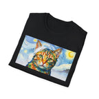 Vincent Van Gogh Starry Night Cat Unisex T-Shirt - Funny Art History Graphic Tee