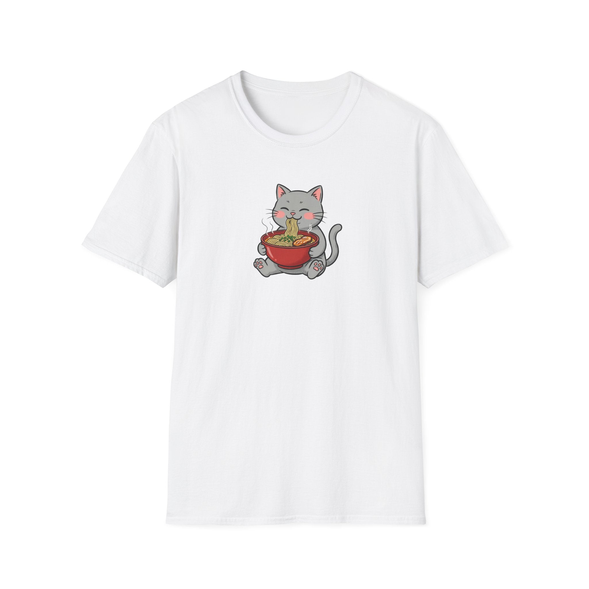 Kawaii Ramen Cat Unisex T-Shirt – Cute Japanese Noodle Graphic Tee
