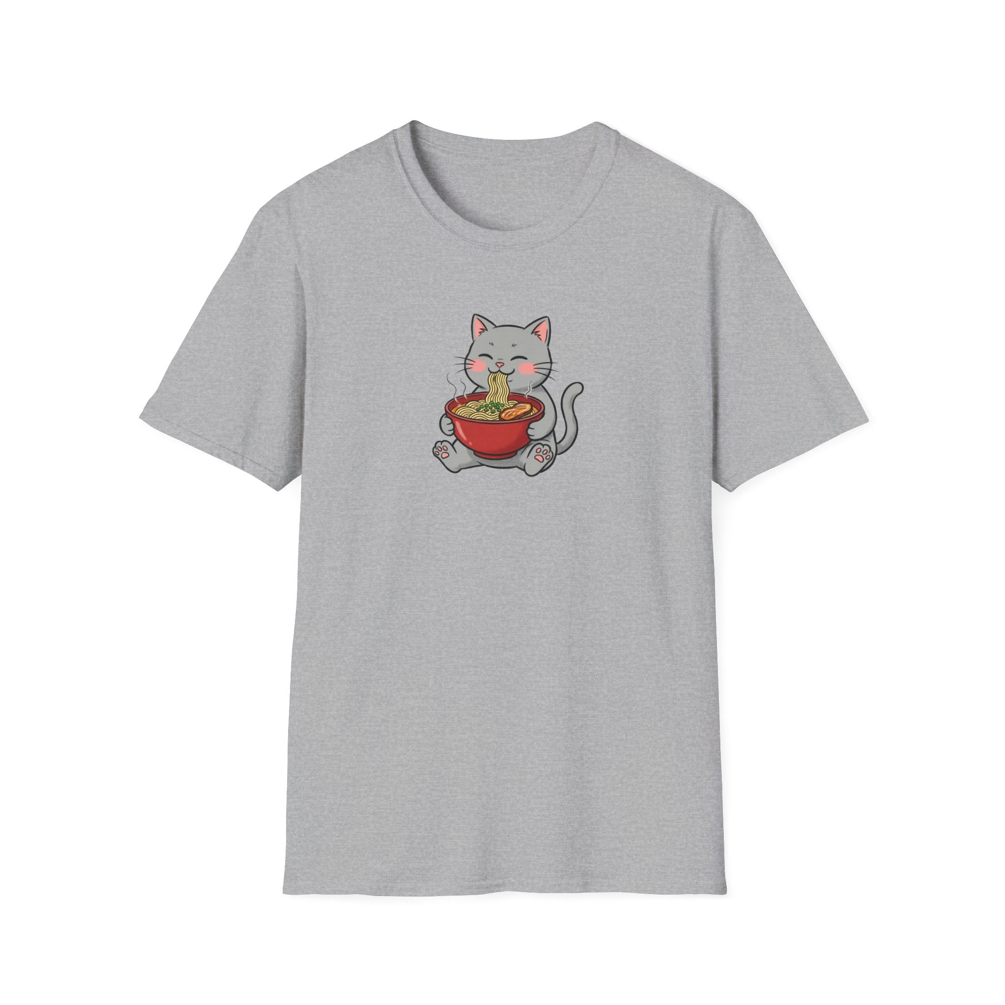 Kawaii Ramen Cat Unisex T-Shirt – Cute Japanese Noodle Graphic Tee