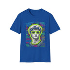 Renaissance Punk Graphic T-Shirt - Neon Street Art David Statue