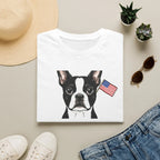 Patriotic Boston Terrier 4th of July Unisex T-Shirt - Vintage American Flag Dog Graphic Tee