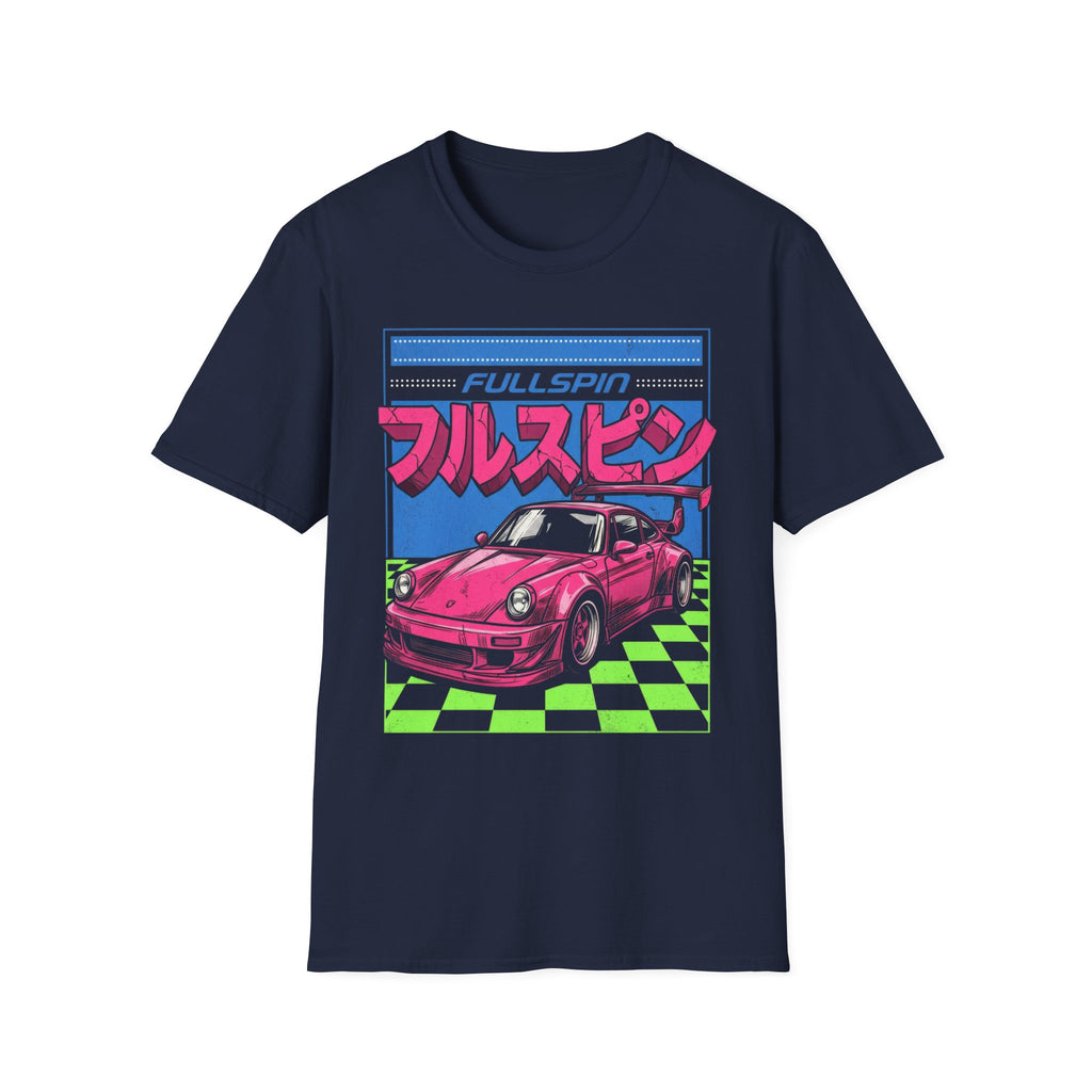 Fullspin JDM Pink Porsche Aesthetic T-Shirt - Japanese Streetwear Graphic Tee