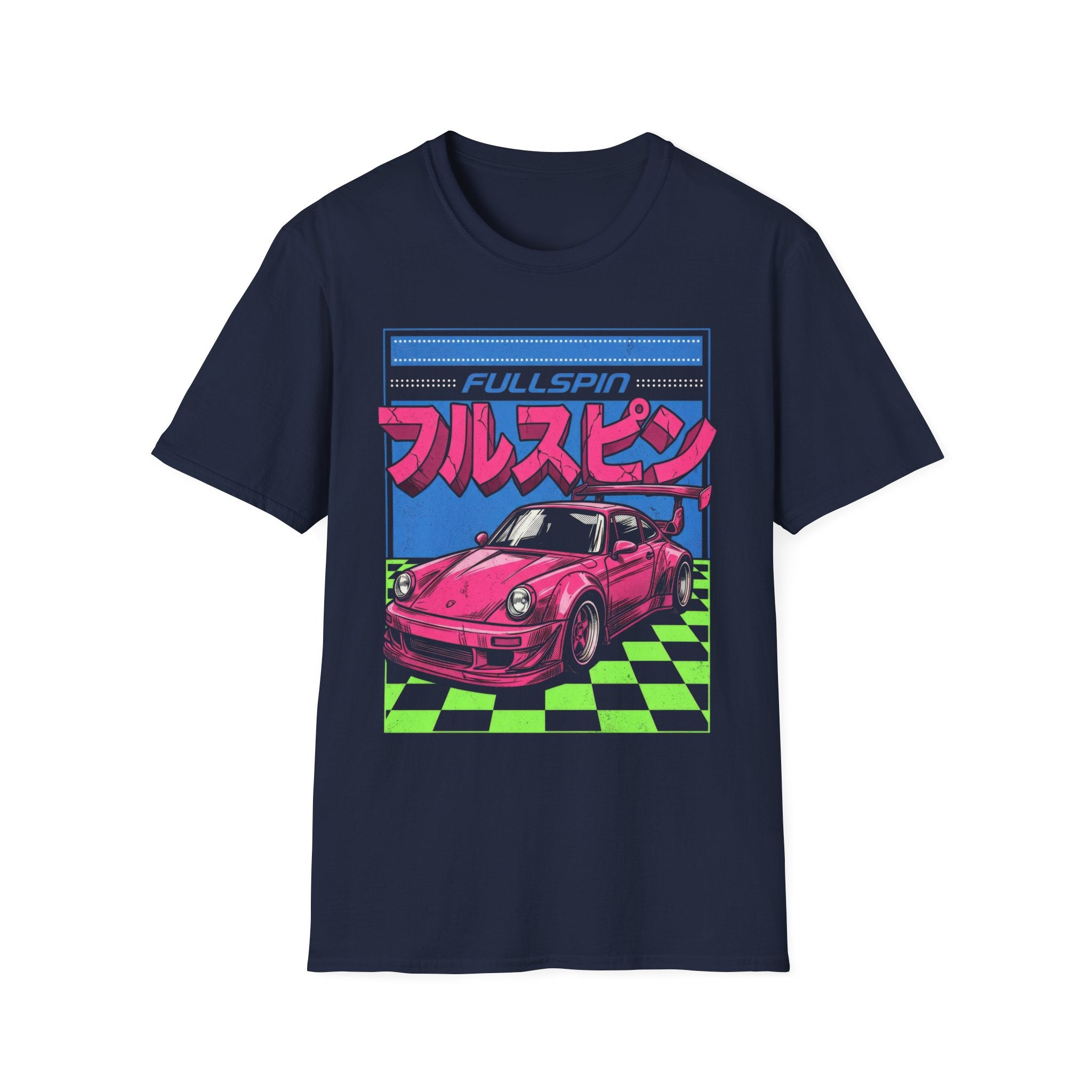 Fullspin JDM Pink Porsche Aesthetic T-Shirt - Japanese Streetwear Graphic Tee
