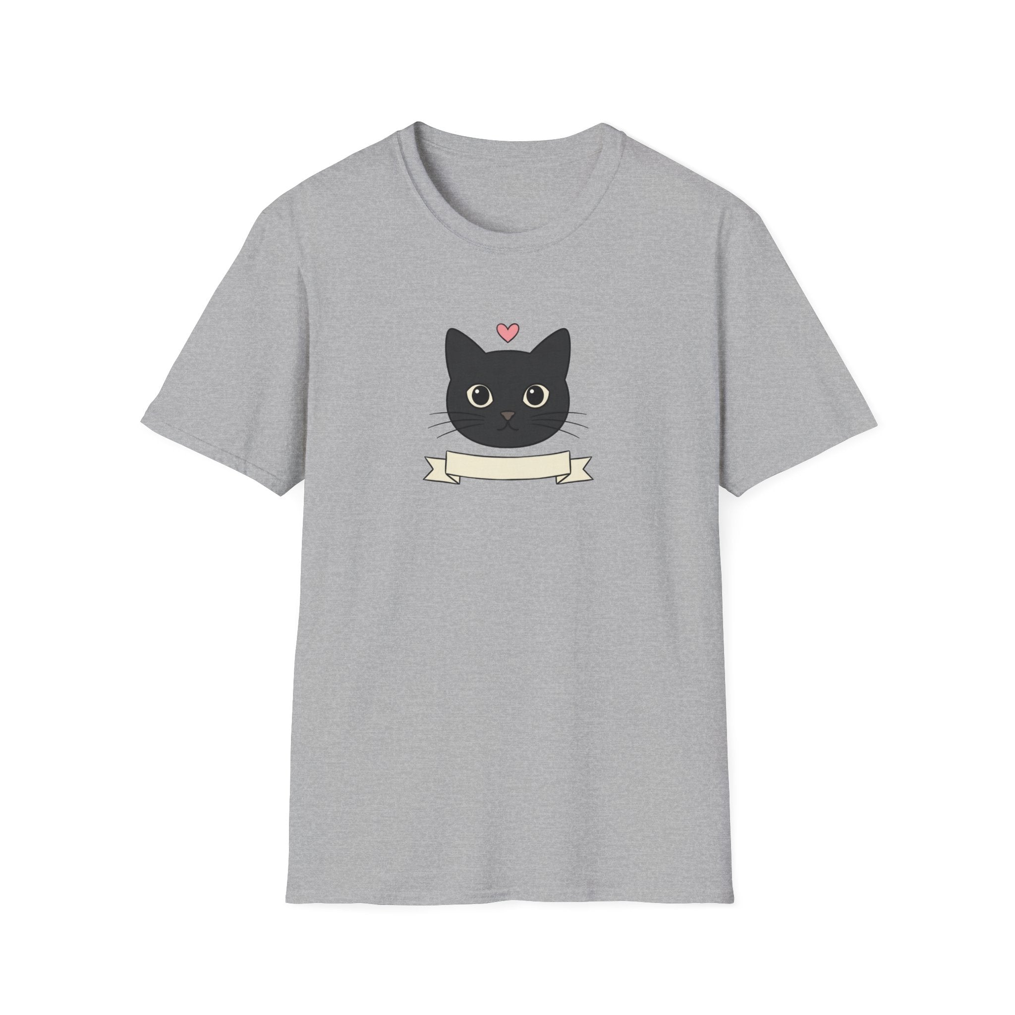 Minimalist Black Cat Graphic T-Shirt - Cute Cat Lover White Tee