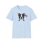 Patriotic Boston Terrier 4th of July Unisex T-Shirt - Vintage American Flag Dog Graphic Tee