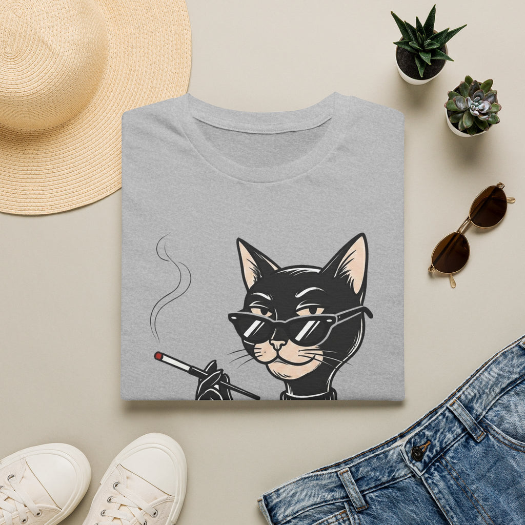 Cool Cat with Sunglasses T-Shirt — Retro Smoking Cat Graphic Tee