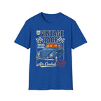 Vintage Air Cooled Beetle Racing T-Shirt - Retro Blue Bug Graphic Tee