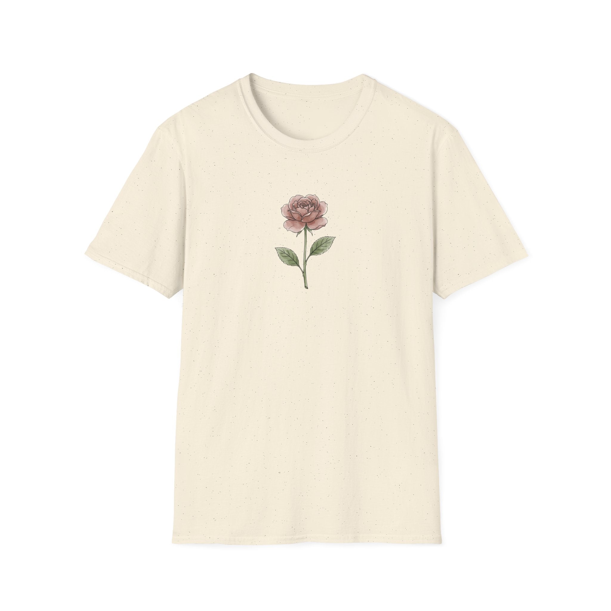 Minimalist Rose Unisex T-Shirt – Simple Floral Graphic Tee