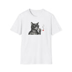 Cool Beatnik Cat Unisex T-Shirt - Vintage Smoking Cat Graphic Tee