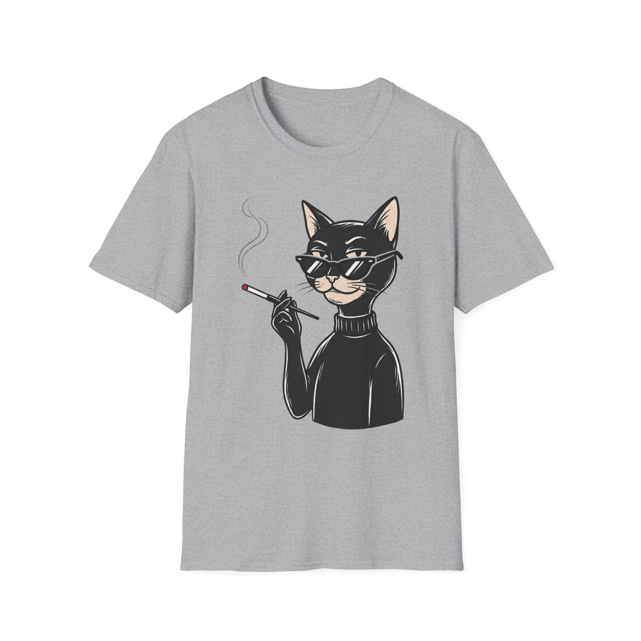 Cool Cat with Sunglasses T-Shirt — Retro Smoking Cat Graphic Tee