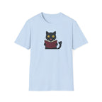 Bookworm Cat Unisex T-Shirt – Reading Black Cat Graphic Tee