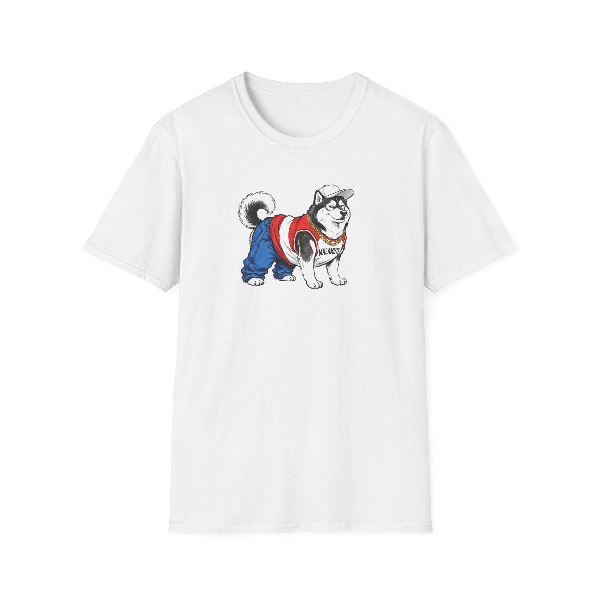 Funny Hip Hop Malamute Graphic T-Shirt | 90s Streetwear Dog Unisex Tee