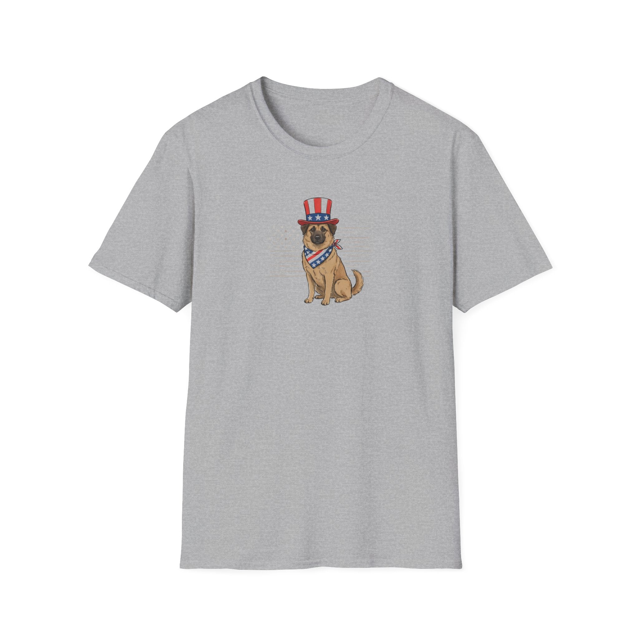 Patriotic German Shepherd Unisex T-Shirt | 4th of July American Flag Dog Graphic Tee
