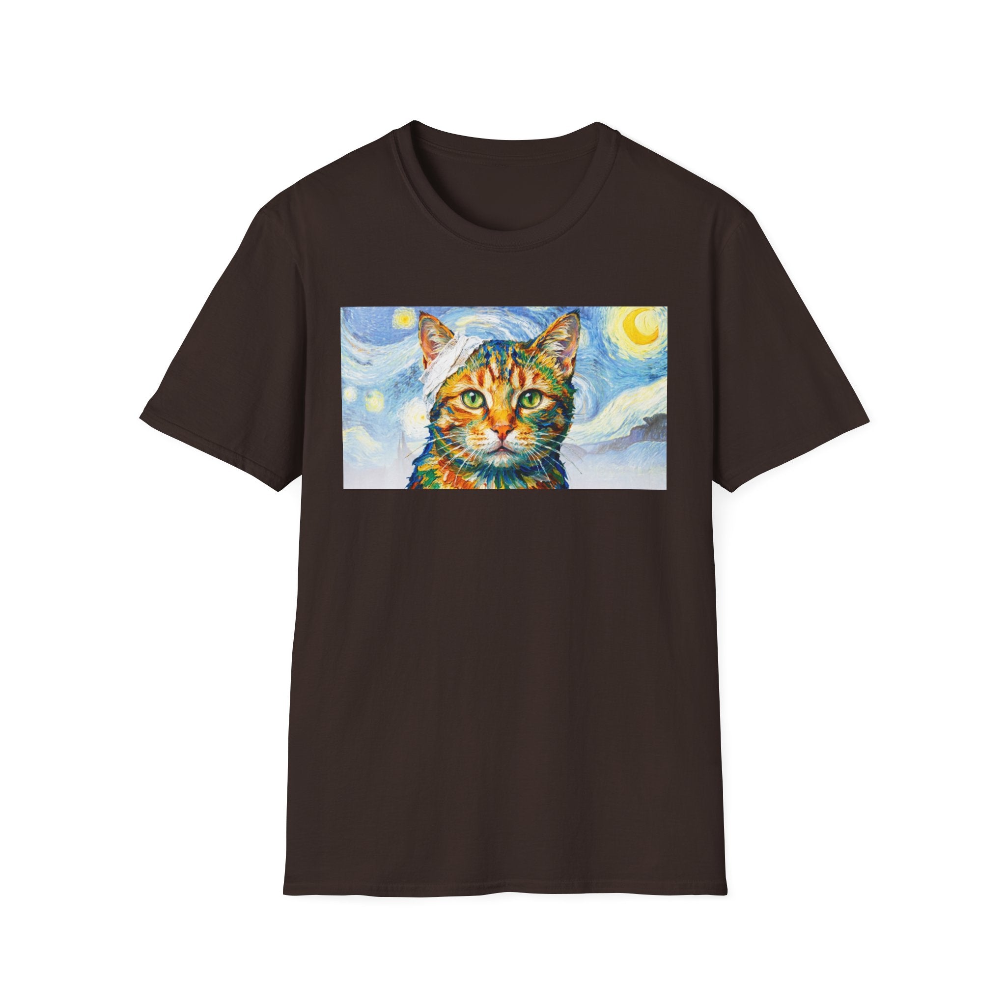 Vincent Van Gogh Starry Night Cat Unisex T-Shirt - Funny Art History Graphic Tee
