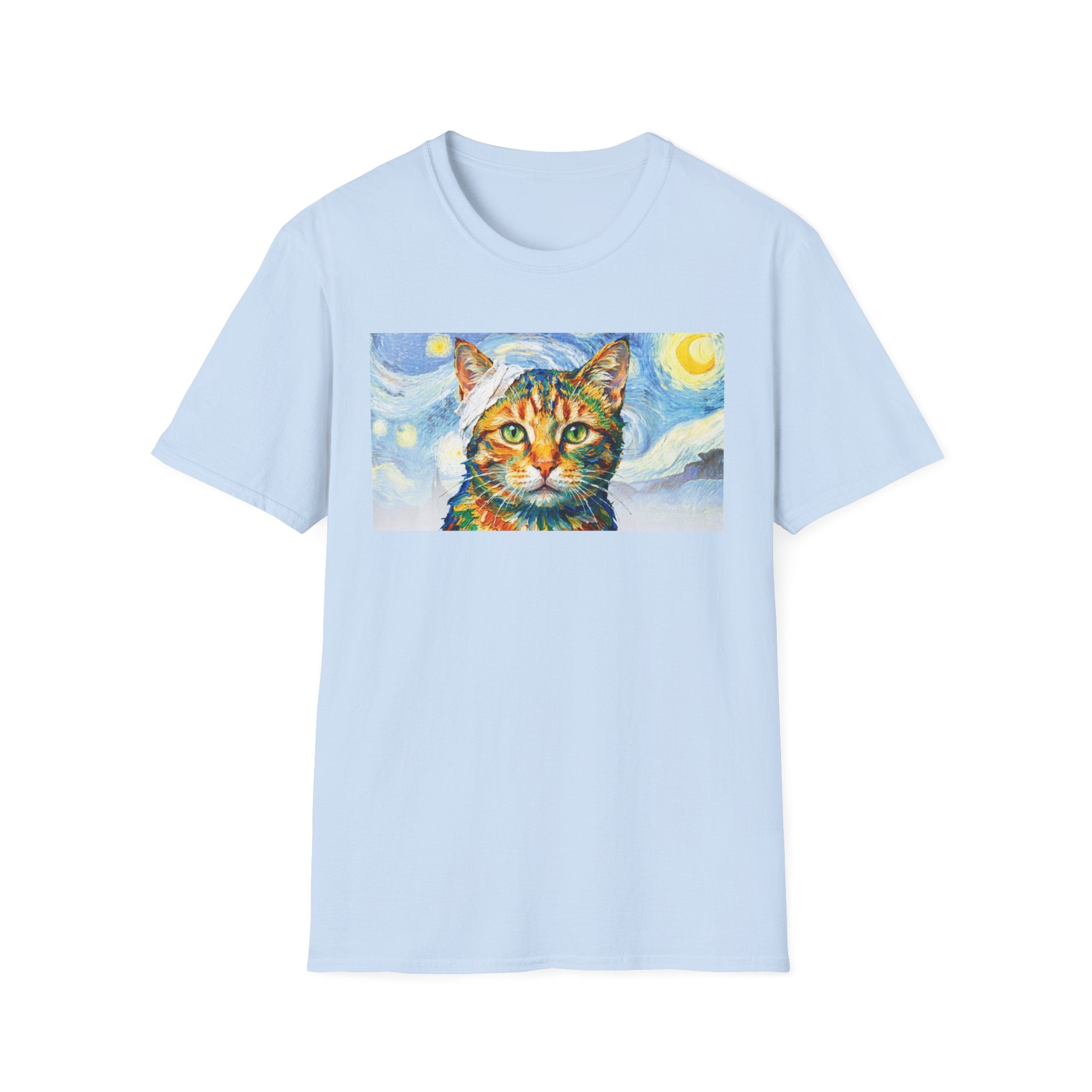 Vincent Van Gogh Starry Night Cat Unisex T-Shirt - Funny Art History Graphic Tee