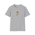 Minimalist Rose Unisex T-Shirt – Simple Floral Graphic Tee