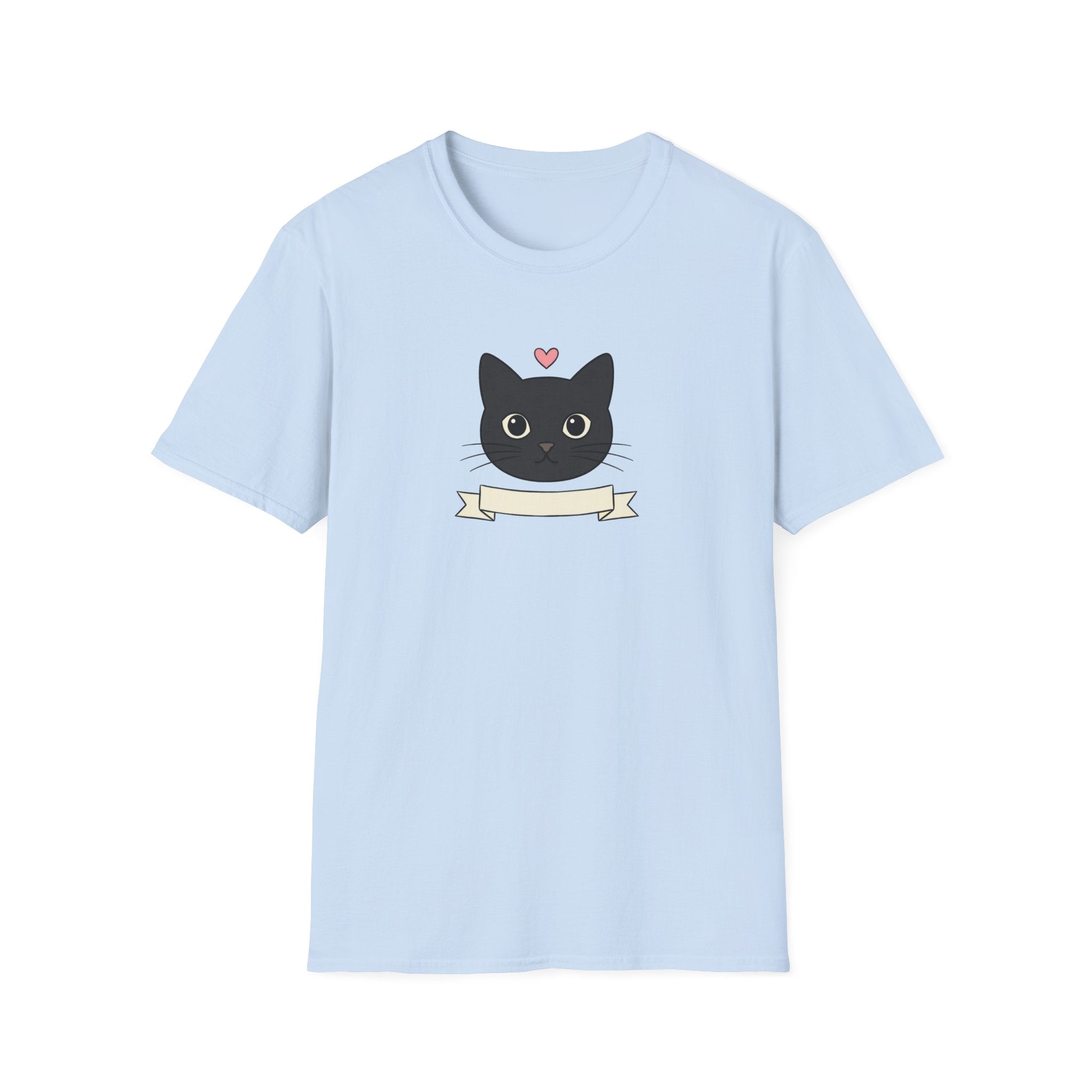 Minimalist Black Cat Graphic T-Shirt - Cute Cat Lover White Tee