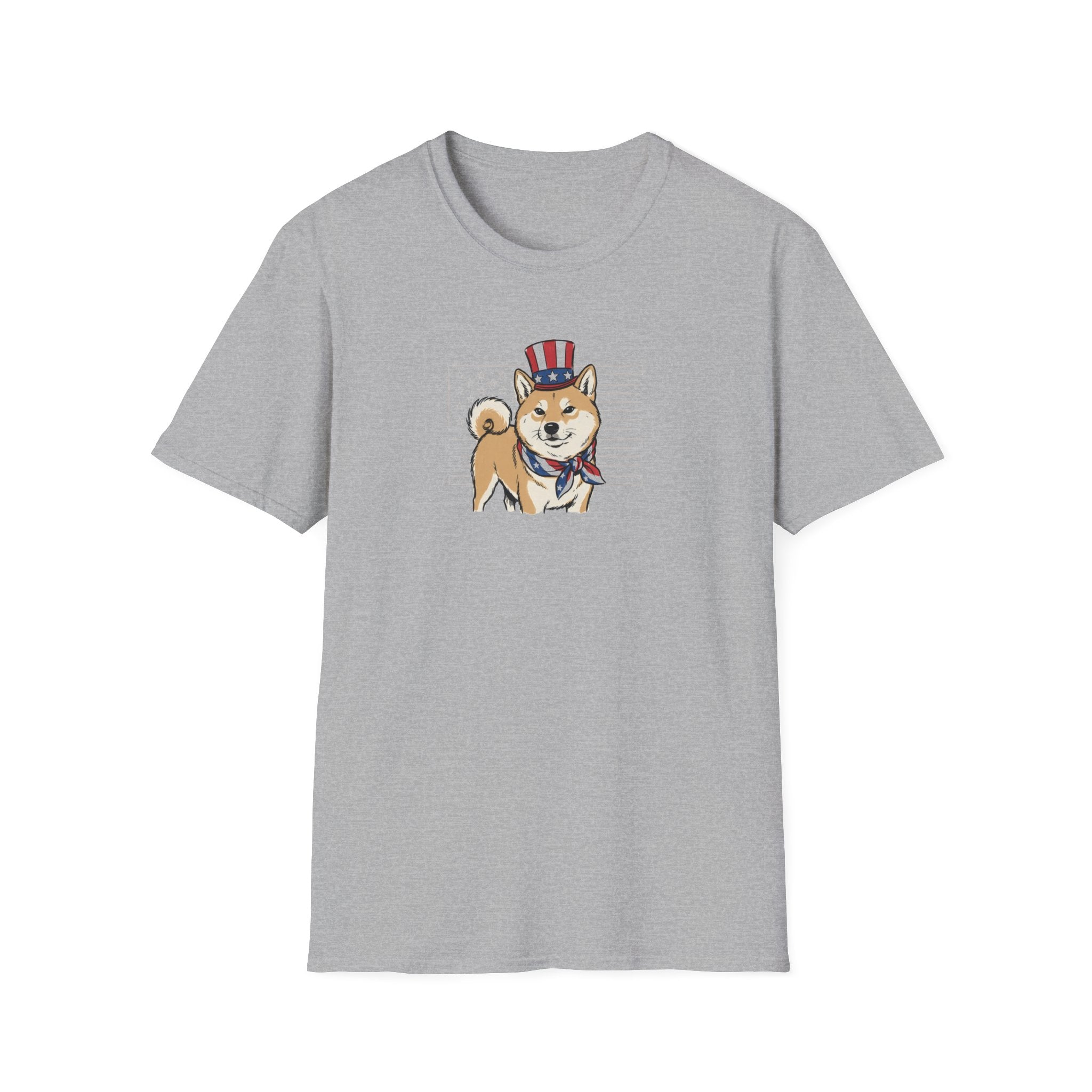 Patriotic Shiba Inu USA Flag Bandana Unisex T-Shirt