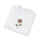 Minimalist Rose Unisex T-Shirt – Simple Floral Graphic Tee