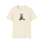 Funny Knitting Cat Graphic T-Shirt | Cute Crafting British Shorthair Unisex Tee